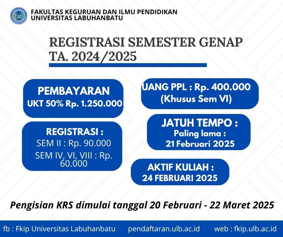 PENGUMUMAN REGISTRASI DAN PERKULIAHAN SEMESTER GENAP TA. 2024/2025