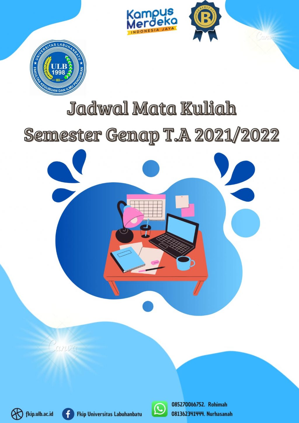 Jadwal Mata Kuliah Semester Genap T. A 2021/2022
