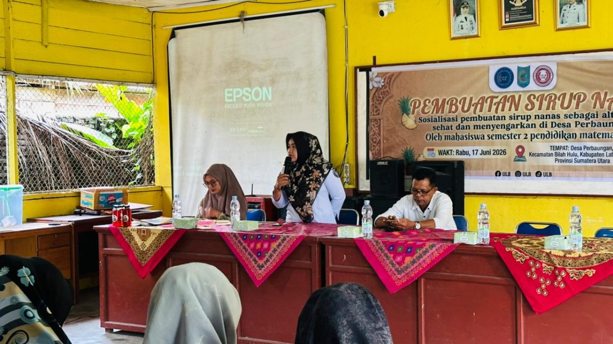 Mahasiswa Pendidikan Matematika Sem 2 Melakukan Sosialisasi Pembuatan Sirup Nenas sebagai Alternatif Minuman Sehat dan Menyegarkan di Desa Perbaungan