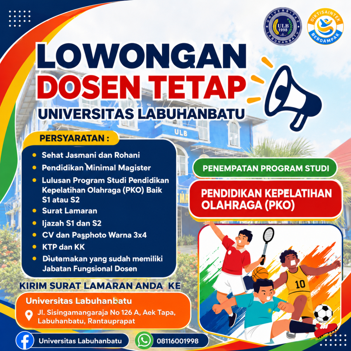 Peluang Berkarir: Dosen Tetap Program Studi Pendidikan Kepelatihan Olahraga di Universitas Labuhanbatu!